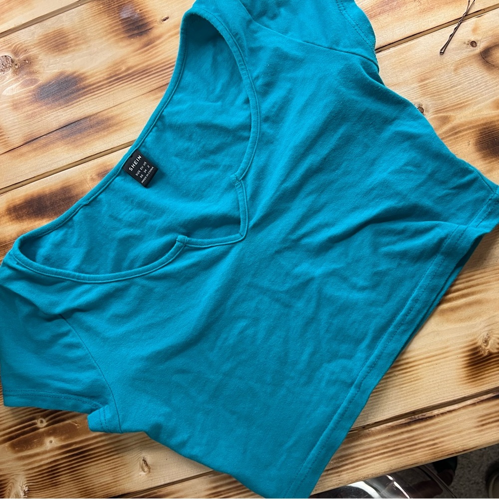 Teal Crop Top